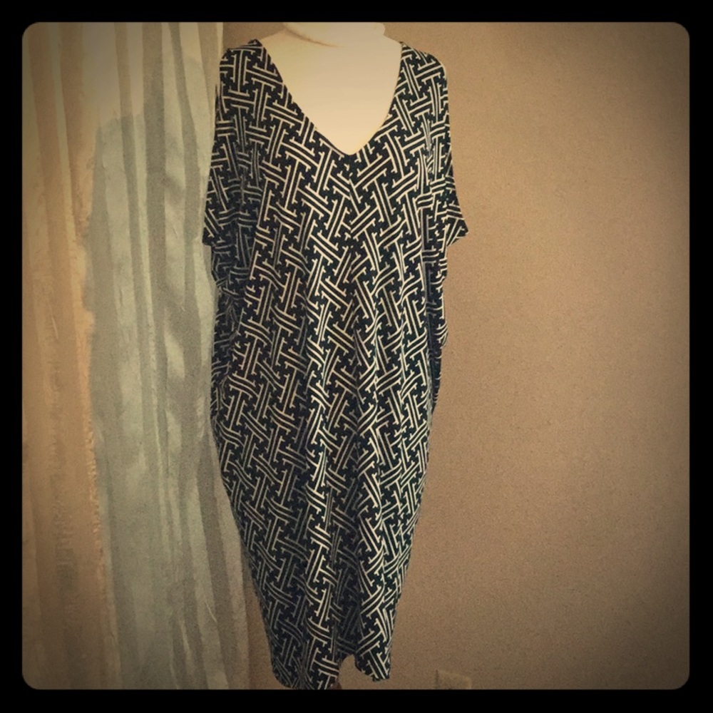 Black & White draped dress